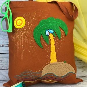 Hand painted tote bag